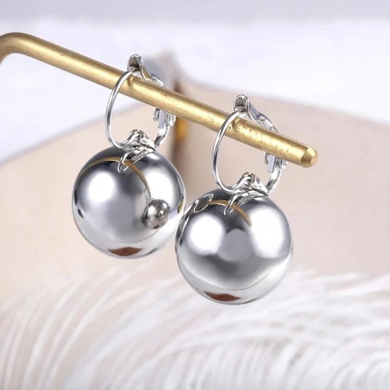 Vintage Golden Plated Ball Pendant Earrings for Women
